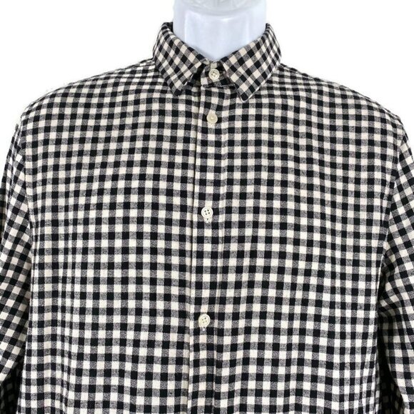 H&M Shirt Button Front Regular Fit Gingham Plaid L - Picture 3 of 5